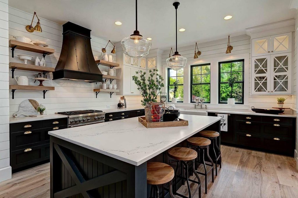 Redesign with Classic Black Kitchen Cabinets